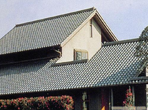 雙層菱形油氈瓦施工效果圖展示一(圖1) 雙層菱形油氈瓦產(chǎn)品施工效果圖